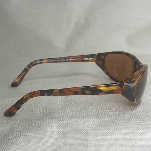 VTG Torque Hand Made Polarized Sunglasses Tortoise Wrap Brown Lens P-9906 125mm - Picture 9 of 16